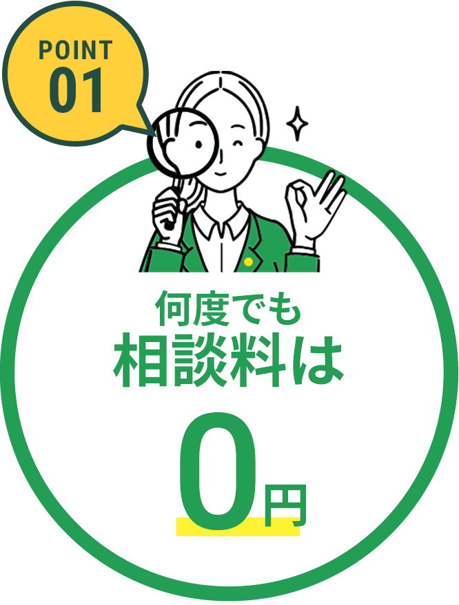 何度でも相談料は0円