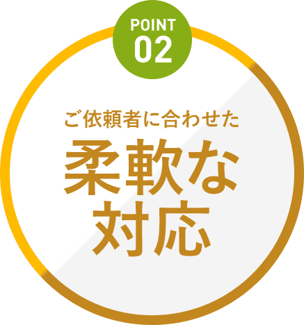 Point2 ご依頼者に合わせた柔軟な対応