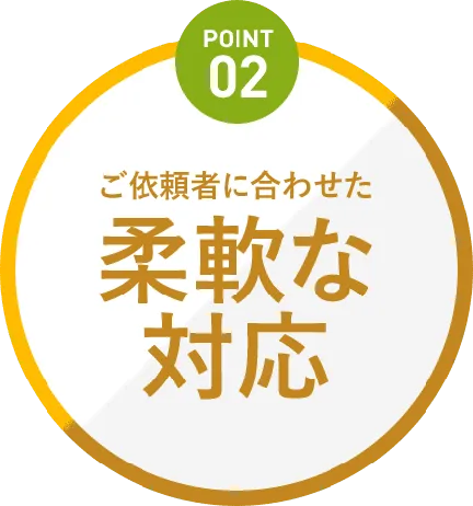 Point2 ご依頼者に合わせた柔軟な対応